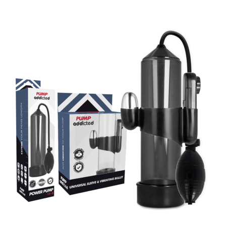 PUMP ADDICTED BOMBA ERECCION RX3 NEGRO CON VIBRADOR