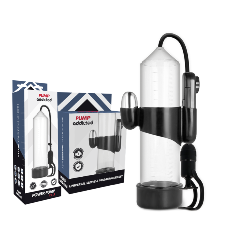 PUMP ADDICTED BOMBA ERECCION RX5 TRANSPARENTE CON VIBRADOR