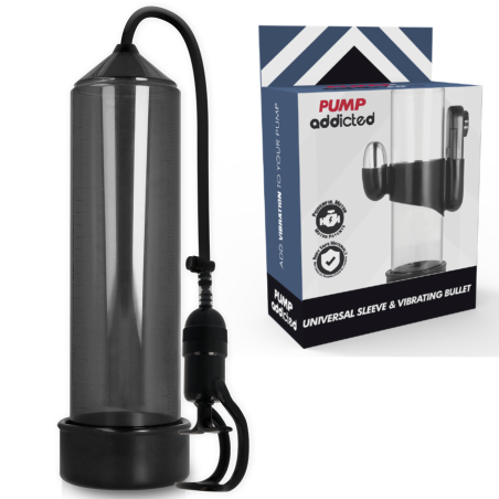 PUMP ADDICTED BOMBA ERECCION RX5 NEGRO CON VIBRADOR