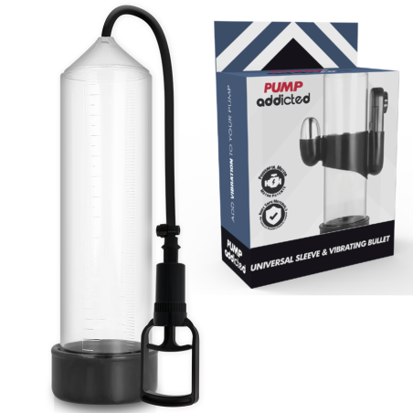 PUMP ADDICTED BOMBA ERECCION RX7 TRANSPARENTE CON VIBRADOR