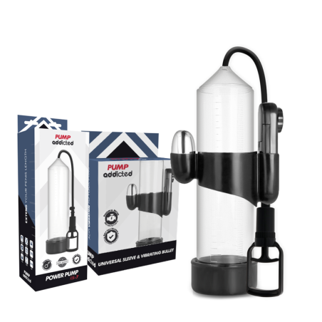 PUMP ADDICTED BOMBA ERECCION RX7 TRANSPARENTE CON VIBRADOR