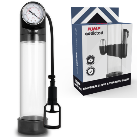 PUMP ADDICTED BOMBA ERECCION RX9 TRANSPARENTE CON VIBRADOR