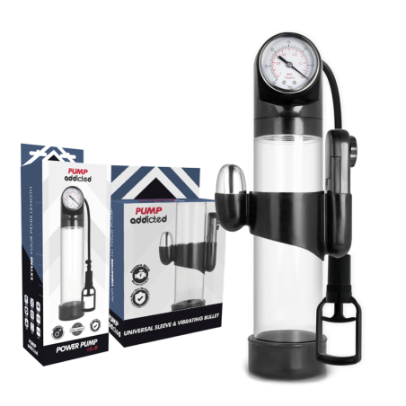 PUMP ADDICTED BOMBA ERECCION RX9 TRANSPARENTE CON VIBRADOR