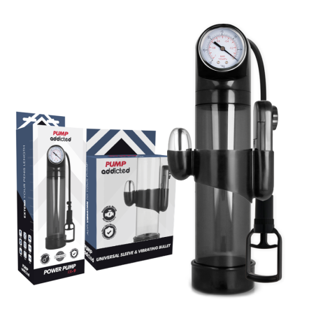 PUMP ADDICTED BOMBA ERECCION RX9 NEGRO CON VIBRADOR
