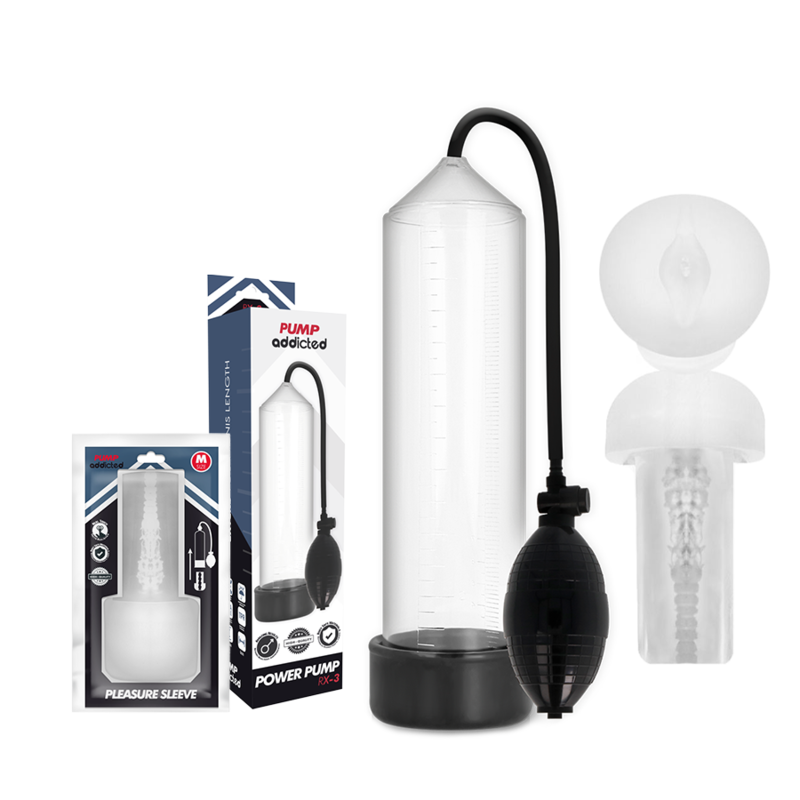 PUMP ADDICTED RX3 BOMBA ERECCION CLEAR CON MASTURBADOR