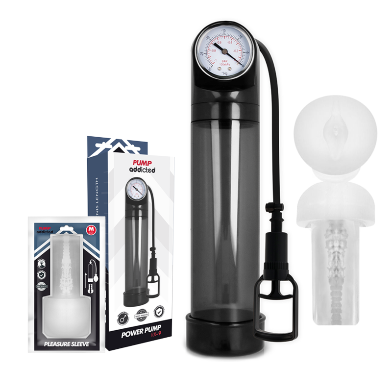 PUMP ADDICTED BOMBA ERECCION RX9 NEGRO CON MASTURBADOR
