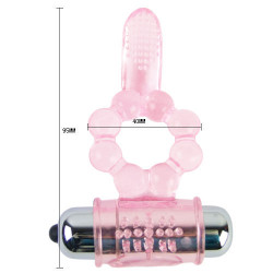 BAILE ANILLO SILICONA 10 RITMOS LENGUA CON VIBRACION ROSA 2