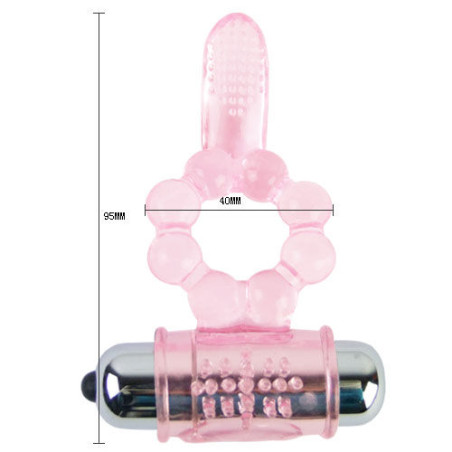 BAILE ANILLO SILICONA 10 RITMOS LENGUA CON VIBRACION ROSA