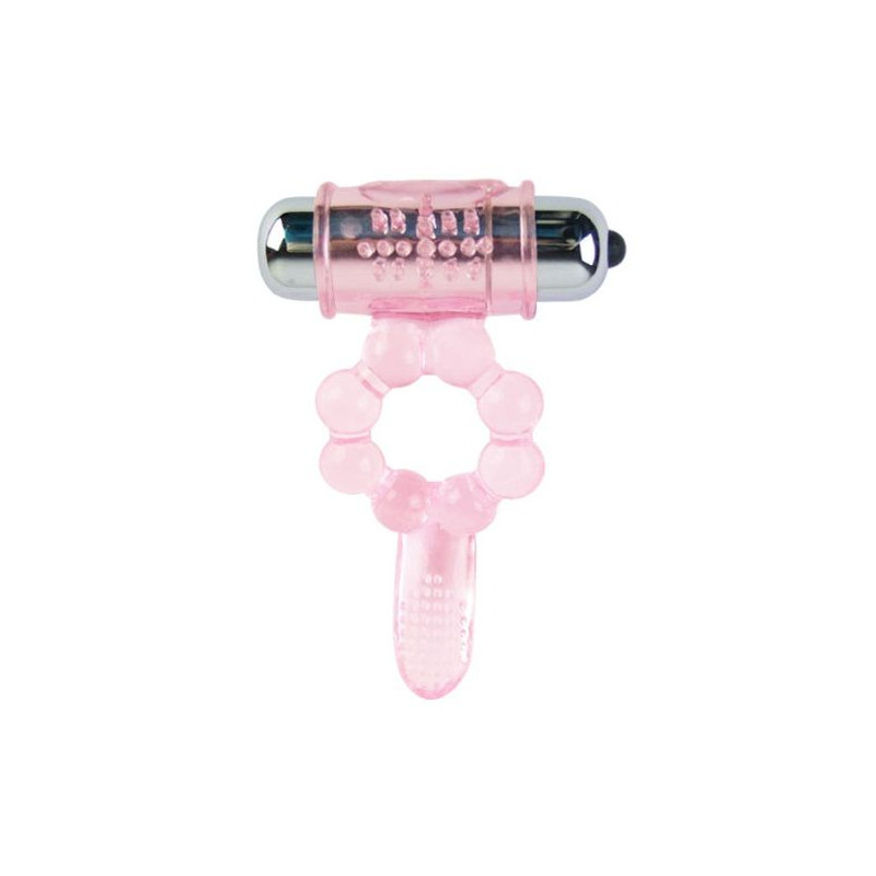BAILE ANILLO SILICONA 10 RITMOS LENGUA CON VIBRACION ROSA