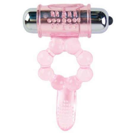 BAILE ANILLO SILICONA 10 RITMOS LENGUA CON VIBRACION ROSA