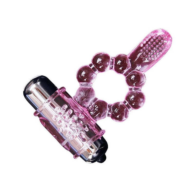 BAILE ANILLO SILICONA 10 RITMOS LENGUA CON VIBRACION ROSA