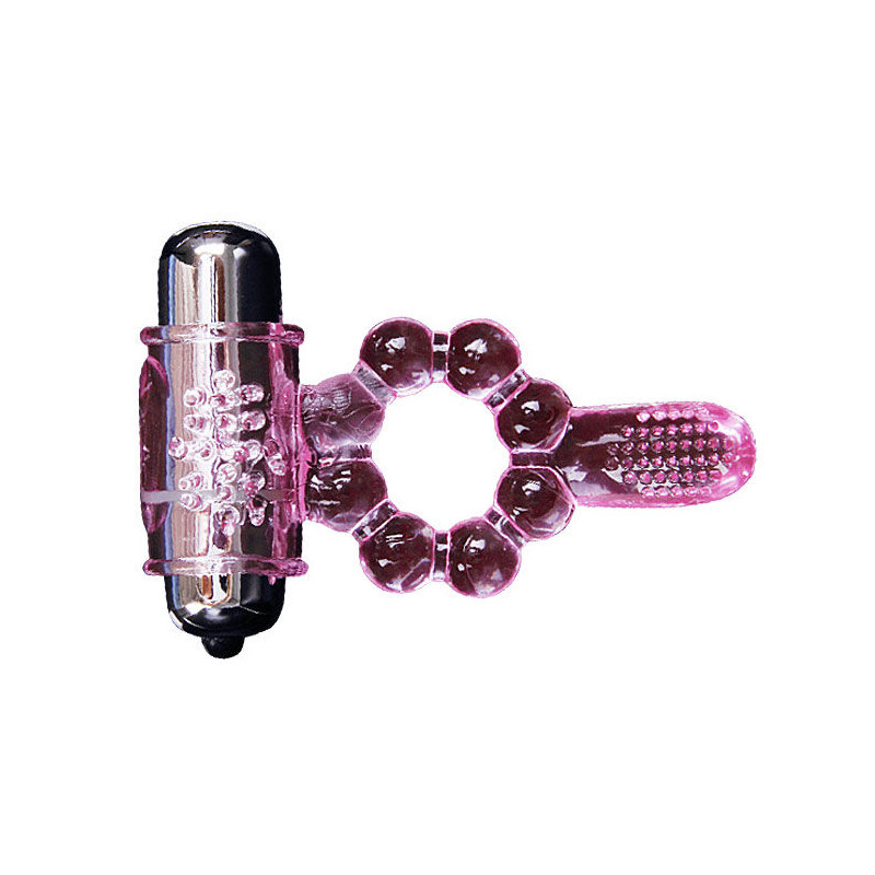 BAILE ANILLO SILICONA 10 RITMOS LENGUA CON VIBRACION ROSA