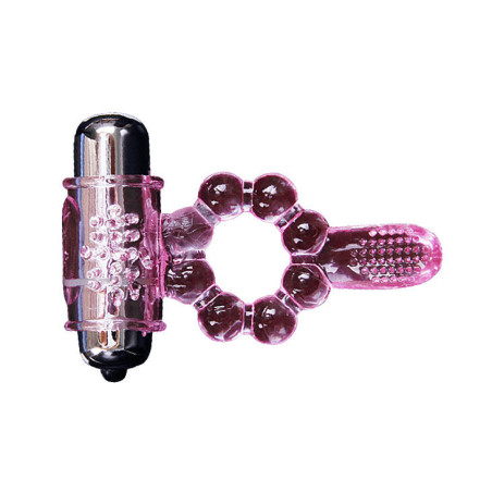 BAILE ANILLO SILICONA 10 RITMOS LENGUA CON VIBRACION ROSA