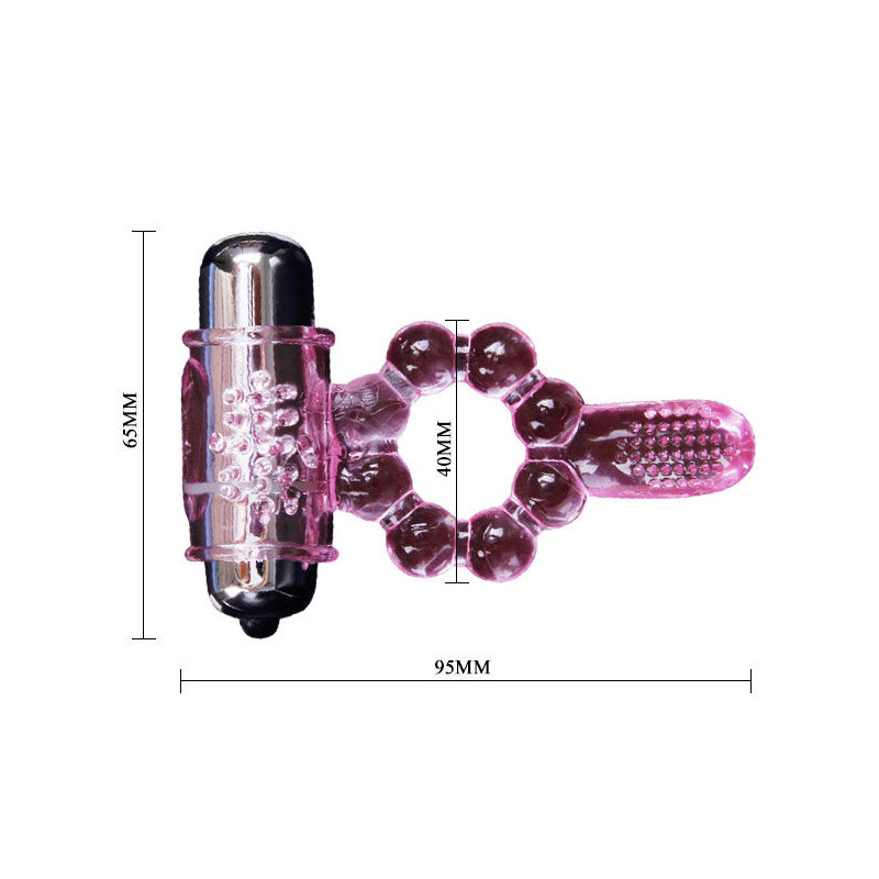 BAILE ANILLO SILICONA 10 RITMOS LENGUA CON VIBRACION ROSA