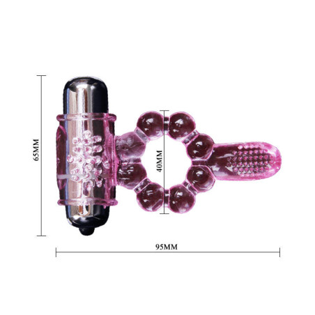 BAILE ANILLO SILICONA 10 RITMOS LENGUA CON VIBRACION ROSA