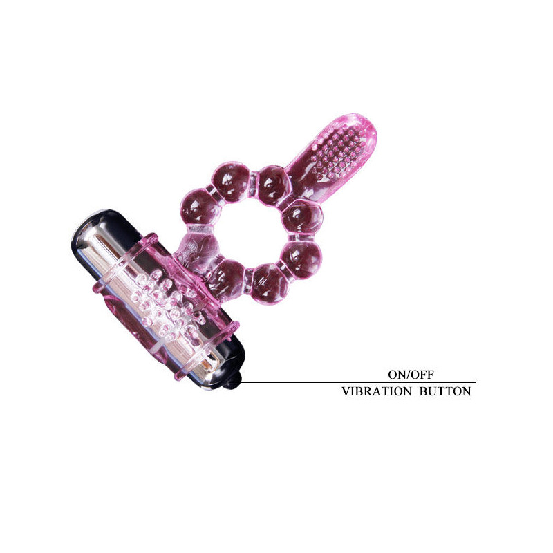 BAILE ANILLO SILICONA 10 RITMOS LENGUA CON VIBRACION ROSA