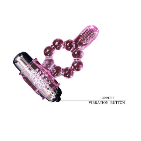 BAILE ANILLO SILICONA 10 RITMOS LENGUA CON VIBRACION ROSA