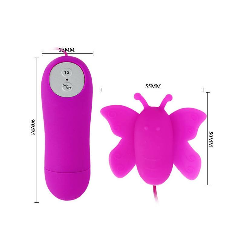 BAILE ESTIMULADOR DE CLITORIS MARIPOSA LOVE EGGS 12 VELOCIDADES LILA CONTROL REMOTO
