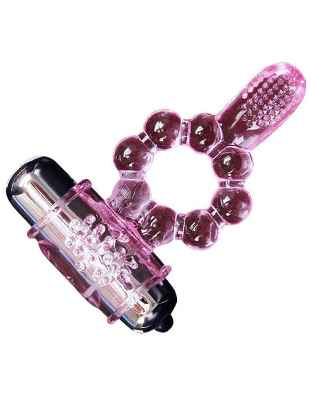 BAILE ANILLO SILICONA 10 RITMOS LENGUA CON VIBRACION ROSA