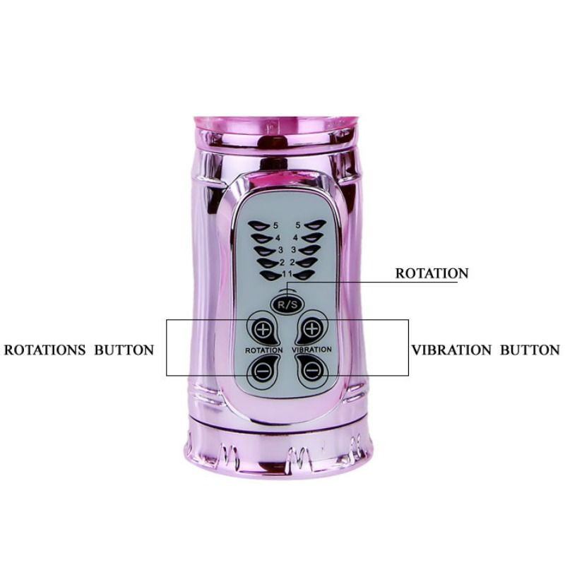 BAILE VIBRADOR RECARGABLE CON ROTACION Y ESTIMULADOR THROBBING BUTTERF