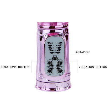 BAILE VIBRADOR RECARGABLE CON ROTACION Y ESTIMULADOR THROBBING BUTTERF