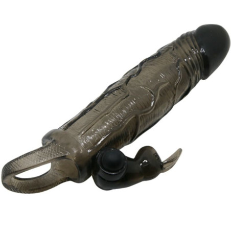 BAILE BRAVE MAN FUNDA REALISTICA PENE CON RABBIT 165 CM NEGRO