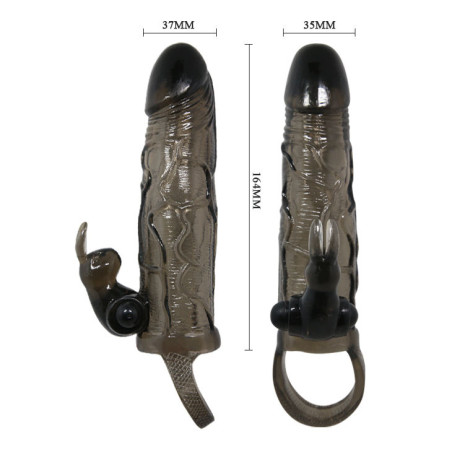 BAILE BRAVE MAN FUNDA REALISTICA PENE CON RABBIT 165 CM NEGRO