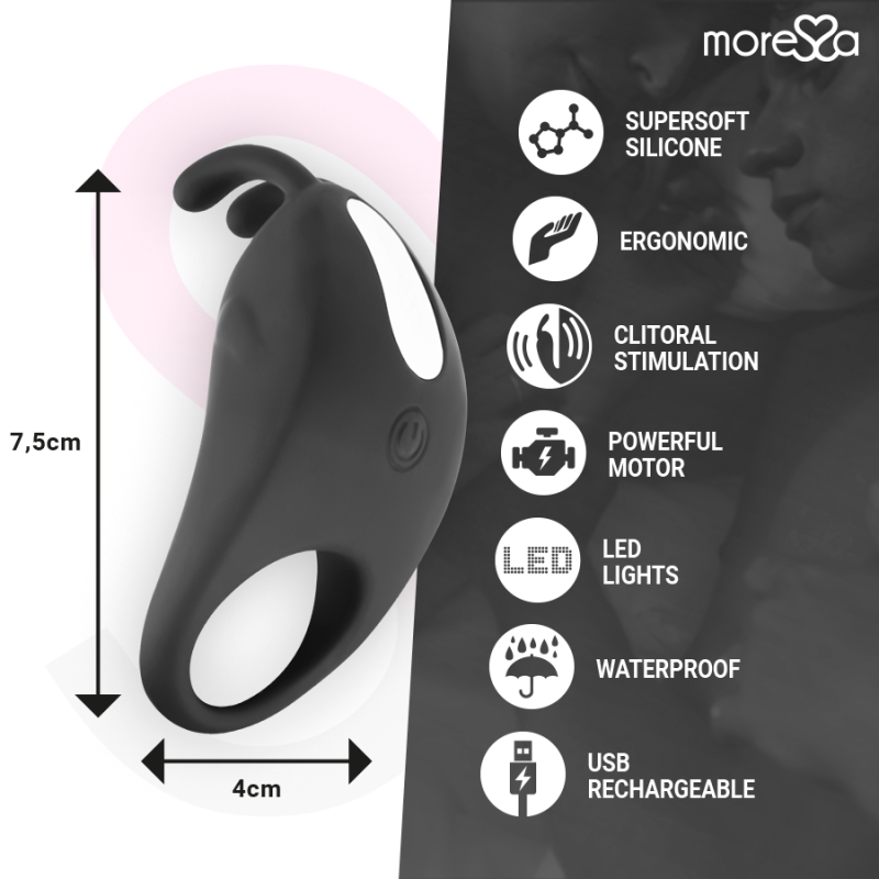 MORESSA BRAD PREMIUM SILICONE RECARGABLE NEGRO