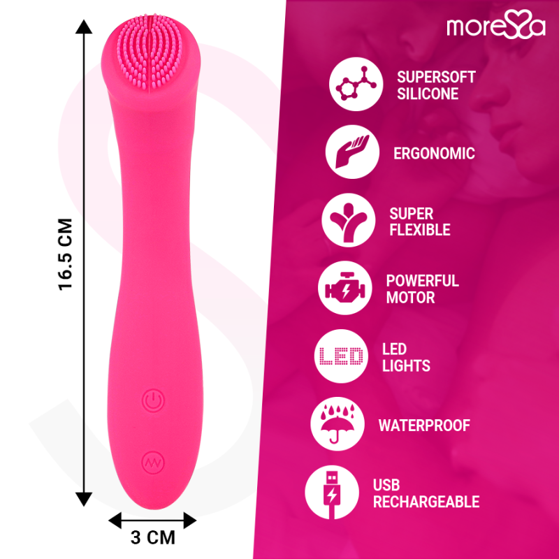 MORESSA CELSO MASAJEADOR DUO PUNTO G Y SUERO PELVICO PREMIUM SILICONE RECARGABLE