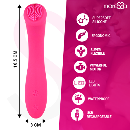 MORESSA CELSO MASAJEADOR DUO PUNTO G Y SUERO PELVICO PREMIUM SILICONE RECARGABLE