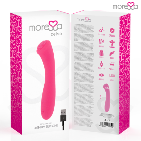 MORESSA CELSO MASAJEADOR DUO PUNTO G Y SUERO PELVICO PREMIUM SILICONE RECARGABLE