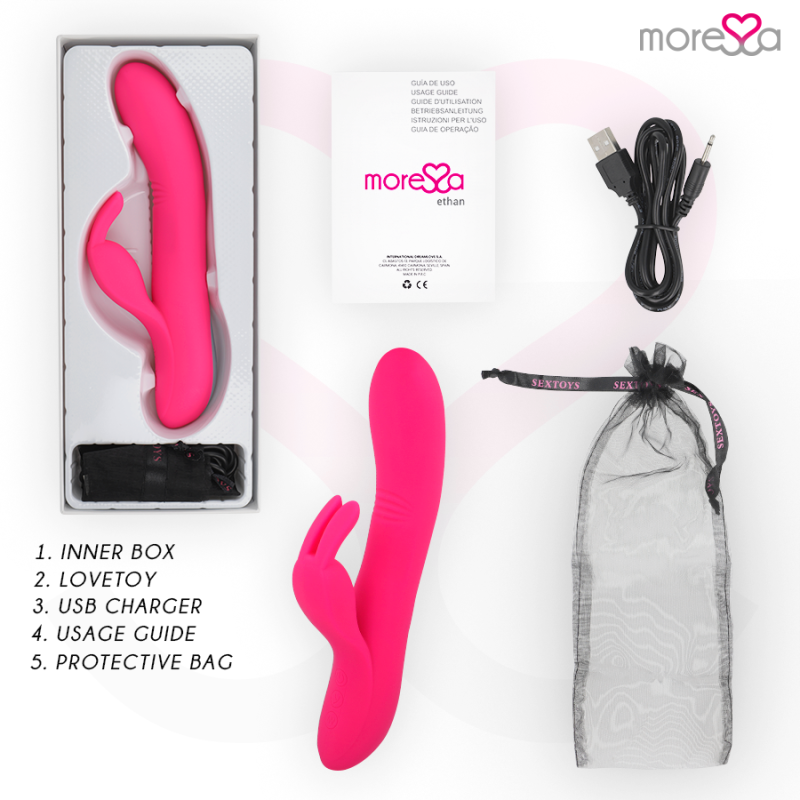 MORESSA ETHAN EFECTO WAVE MAS POTENTE VIBRACION PREMIUM SILICONE RECARGABLE