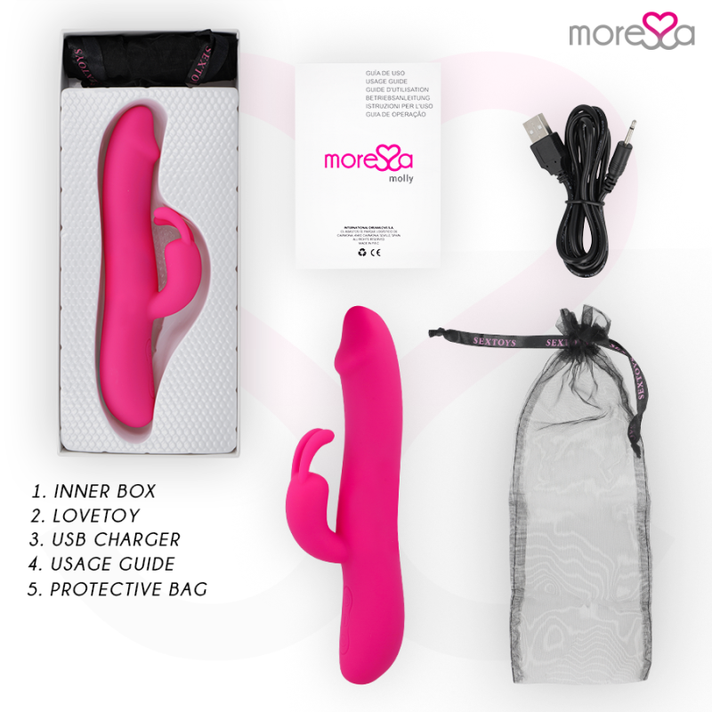MORESSA MOLLY IMPULSOR UPDOWN Y POTENTE VIBRACION PREMIUM SILICONE RECARGABLE