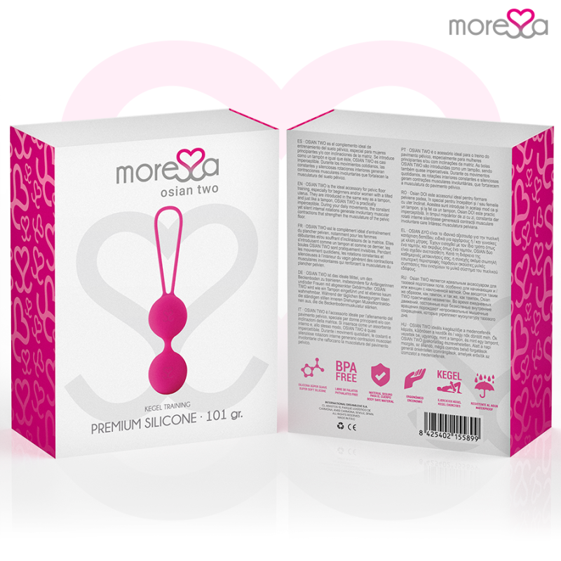 MORESSA OSIAN TWO ENTRENAMIENTO SUELO PELVICO 101gr PREMIUM SILICONA ROSA