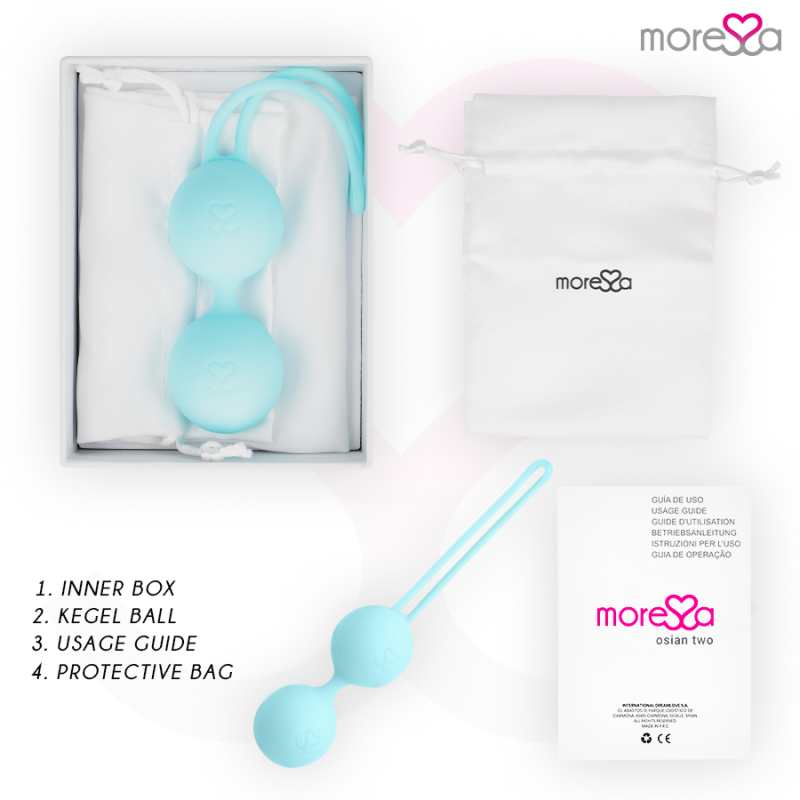 MORESSA OSIAN TWO ENTRENAMIENTO SUELO PELVICO 101gr PREMIUM SILICONA TURQUESA