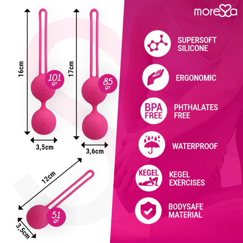 MORESSA OSIAN SET PREMIUM SILICONA ROSA Osian One 51 g Osian Two 101 g Osian Three 85 g