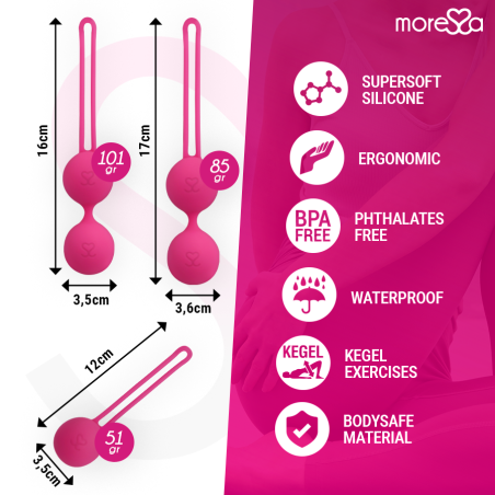 MORESSA OSIAN SET PREMIUM SILICONA ROSA Osian One 51 g Osian Two 101 g Osian Three 85 g