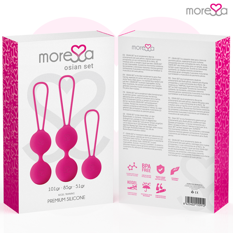 MORESSA OSIAN SET PREMIUM SILICONA ROSA Osian One 51 g Osian Two 101 g Osian Three 85 g