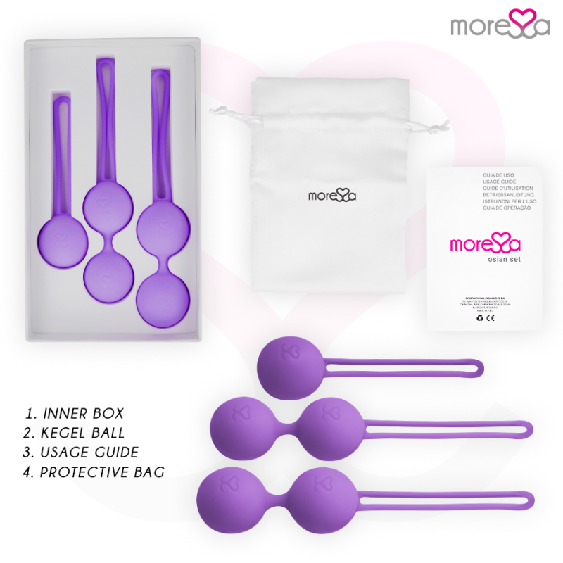 MORESSA OSIAN SET Osian One 51 Gr Osian Two 101 Gr Osian Three 85 gr PREMIUM SILICONA LILA