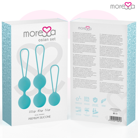 MORESSA OSIAN SET Osian One 51 Gr Osian Two 101 Gr Osian Three 85 gr PREMIUM SILICONA TURQUESA