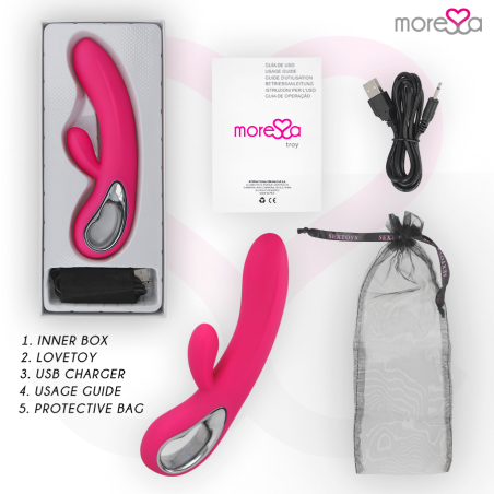 MORESSA TROY MASAJEADOR PUNTO G Y CLITORIS PREMIUM SILICONE RECARGABLE