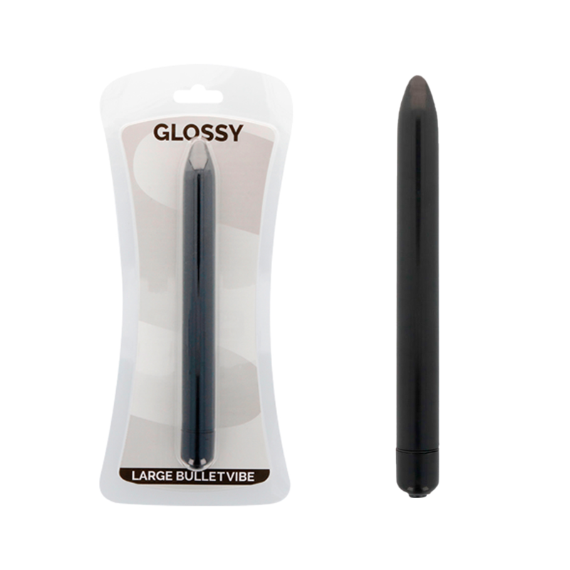GLOSSY SLIM VIBRADOR NEGRO
