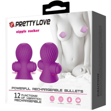 PRETTY LOVE ESTIMULADORES PEZONES 12 MODOS VIBRACION LILA