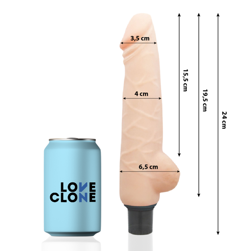 LOVECLONE HARALD VIBRADOR REALISTICO SELF LUBRICATION 24 CM O 4 CM