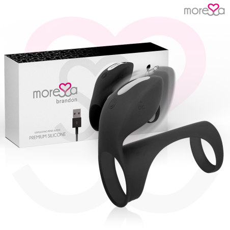 MORESSA BRANDON POTENTE ANILLO VIBRADOR CON FUNDA DE ENGROSAMIENTO MASCULINO