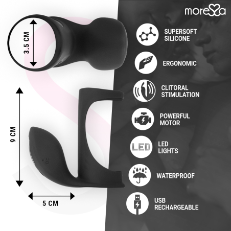 MORESSA BRANDON POTENTE ANILLO VIBRADOR CON FUNDA DE ENGROSAMIENTO MASCULINO