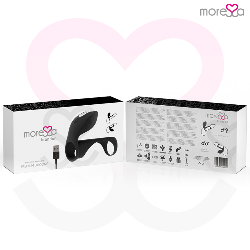 MORESSA BRANDON POTENTE ANILLO VIBRADOR CON FUNDA DE ENGROSAMIENTO MASCULINO