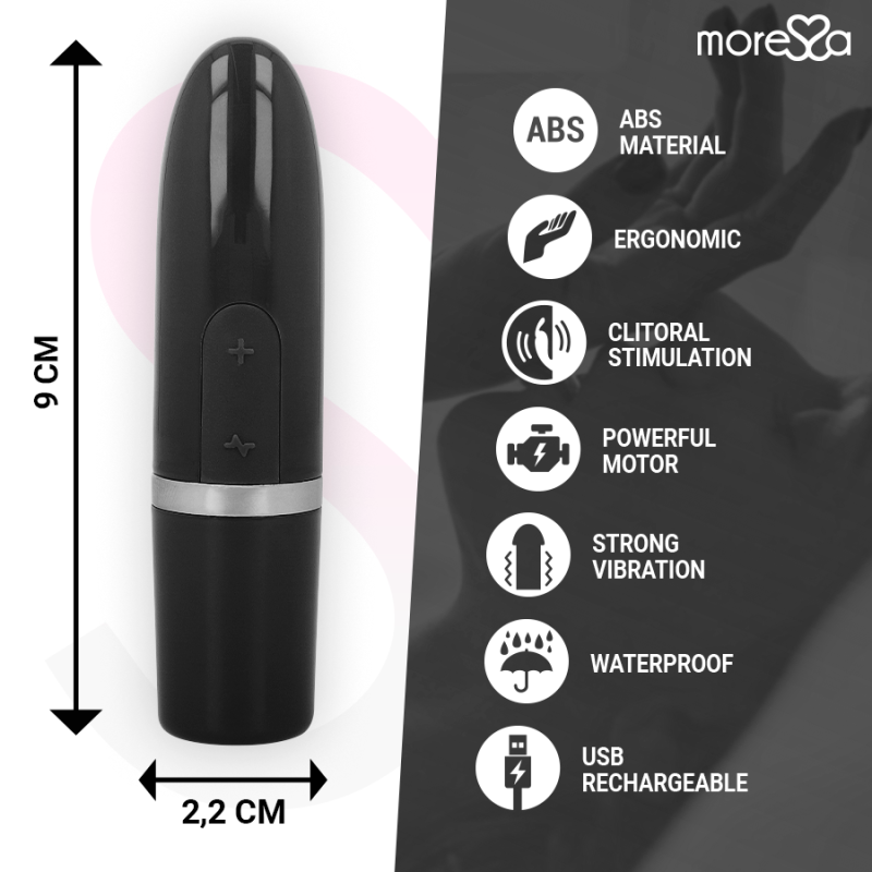 MORESSA IVY MASAJEADOR SIMULADOR LABIAL DE VIAJE NEGRO