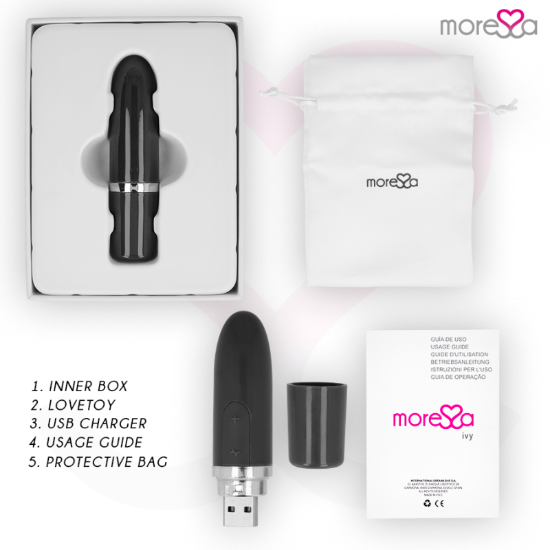 MORESSA IVY MASAJEADOR SIMULADOR LABIAL DE VIAJE NEGRO