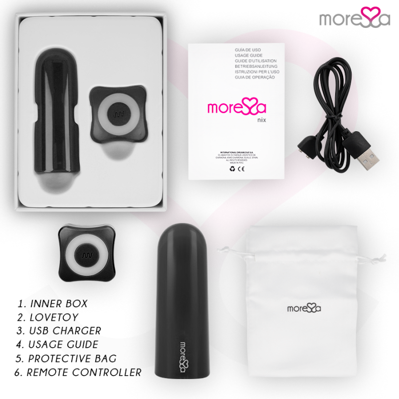 MORESSA NIX POTENTE VIBRADOR MULTI JUEGOS CONTROL REMOTO NEGRO
